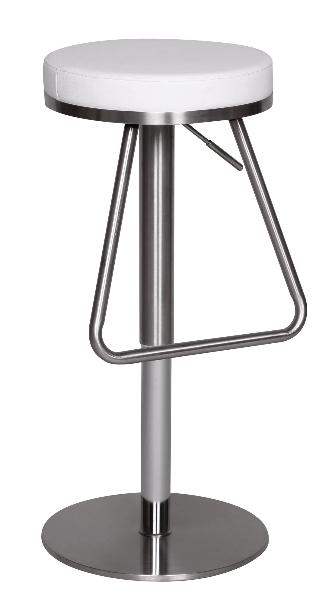 FineBuy Barhocker Edelstahl höhenverstellbare Sitzfläche 54 - 79 cm, Design Barstuhl, Bistrohocker Barsitz Gepolstert, Thekenhocker 360° Drehbar, Tresenstuhl Modern