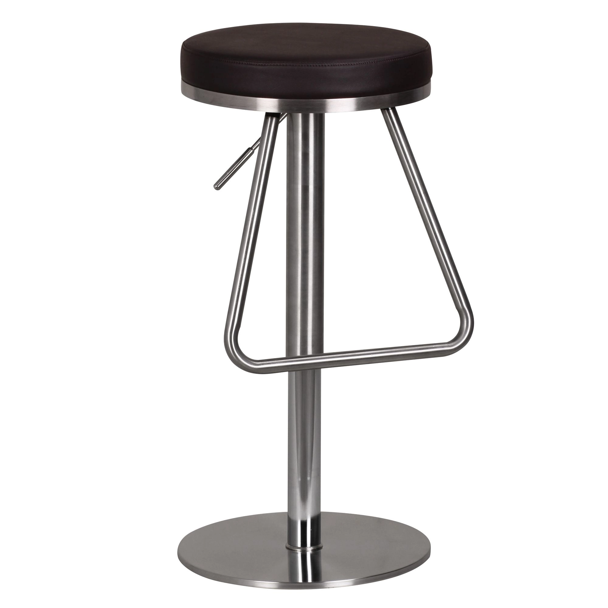FineBuy Barhocker Edelstahl höhenverstellbare Sitzfläche 54 - 79 cm, Design Barstuhl, Bistrohocker Barsitz Gepolstert, Thekenhocker 360° Drehbar, Tresenstuhl Modern