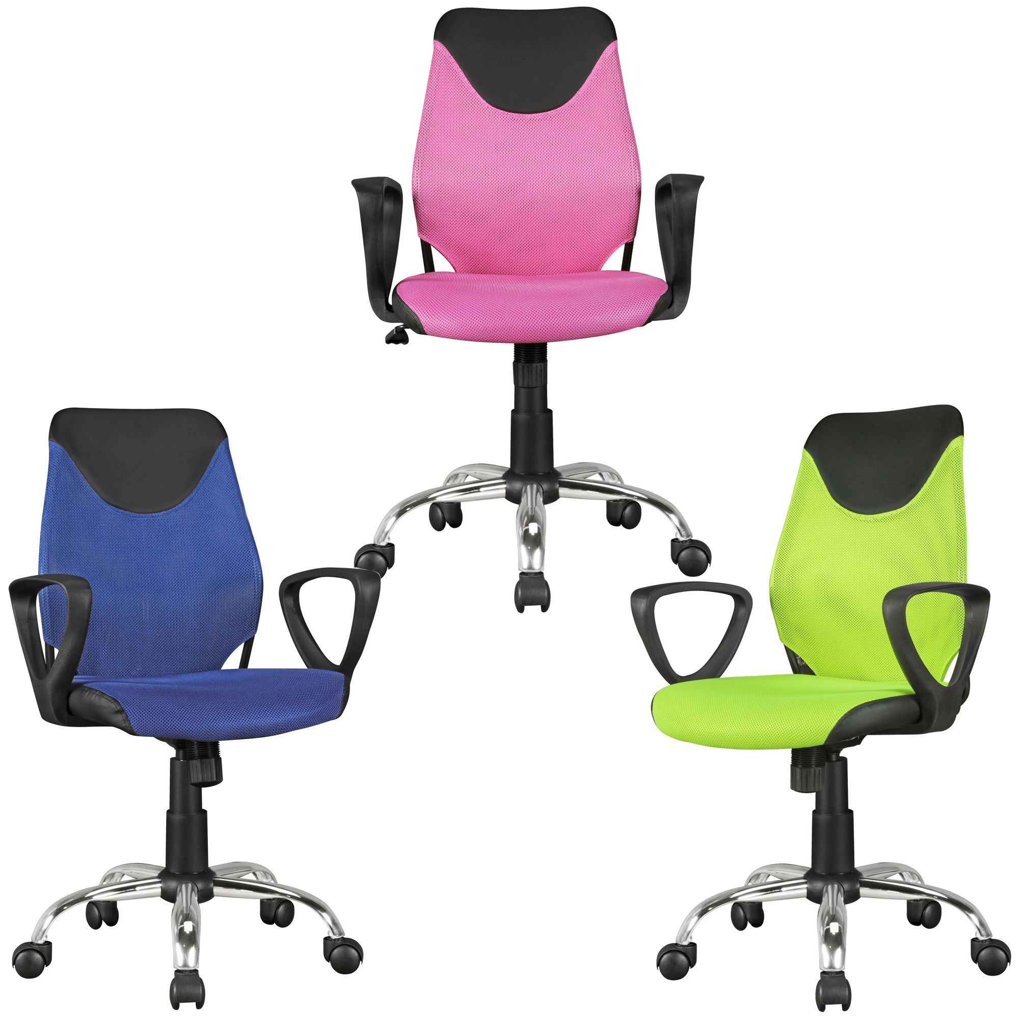 FineBuy Kinder-Schreibtischstuhl TERNI für Kinder ab 6 mit Lehne, Kinder-Drehstuhl Kinder-Bürostuhl ergonomisch, Jugendstuhl höhenverstellbar