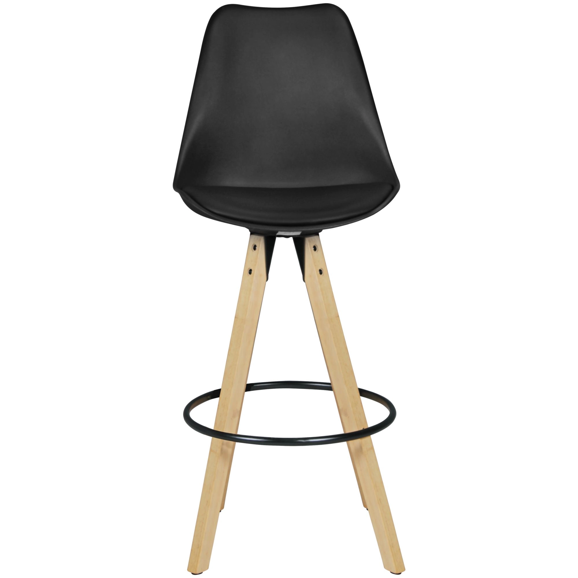 FineBuy 2er Set Barhocker Retro Design Stoff Holz mit Lehne, Design Barstuhl Retro Skandinavisch 2 Stück, Tresenhocker Sitzhöhe 77 cm