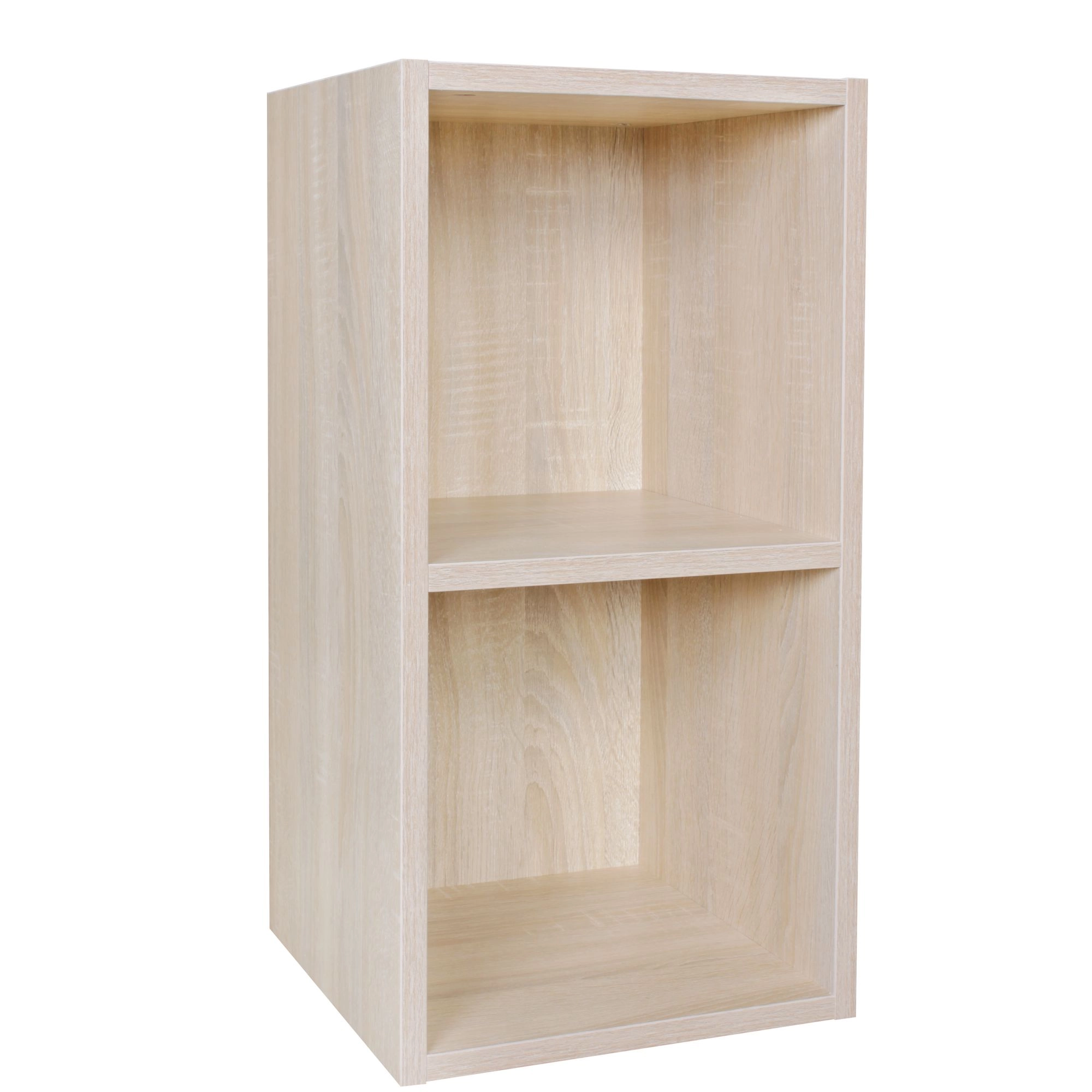 FineBuy Standregal Holz 30x60x30 cm Modern Regal Klein, Wandregal Ablageregal Schmal, Kleines Bücherregal 2 Ablagefächer, Schmales Design Holzregal Nischenregal
