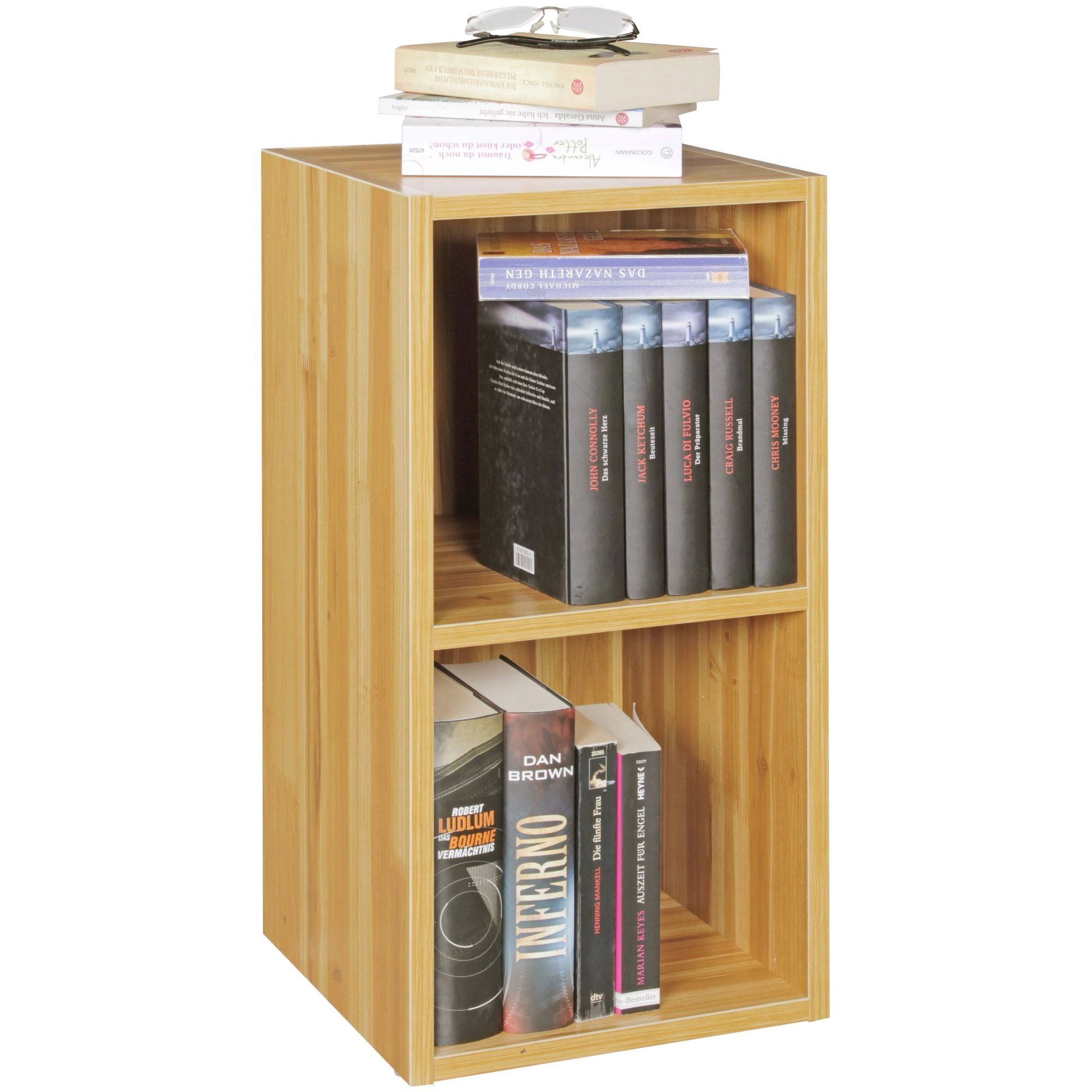 FineBuy Standregal Holz 30x60x30 cm Modern Regal Klein, Wandregal Ablageregal Schmal, Kleines Bücherregal 2 Ablagefächer, Schmales Design Holzregal Nischenregal