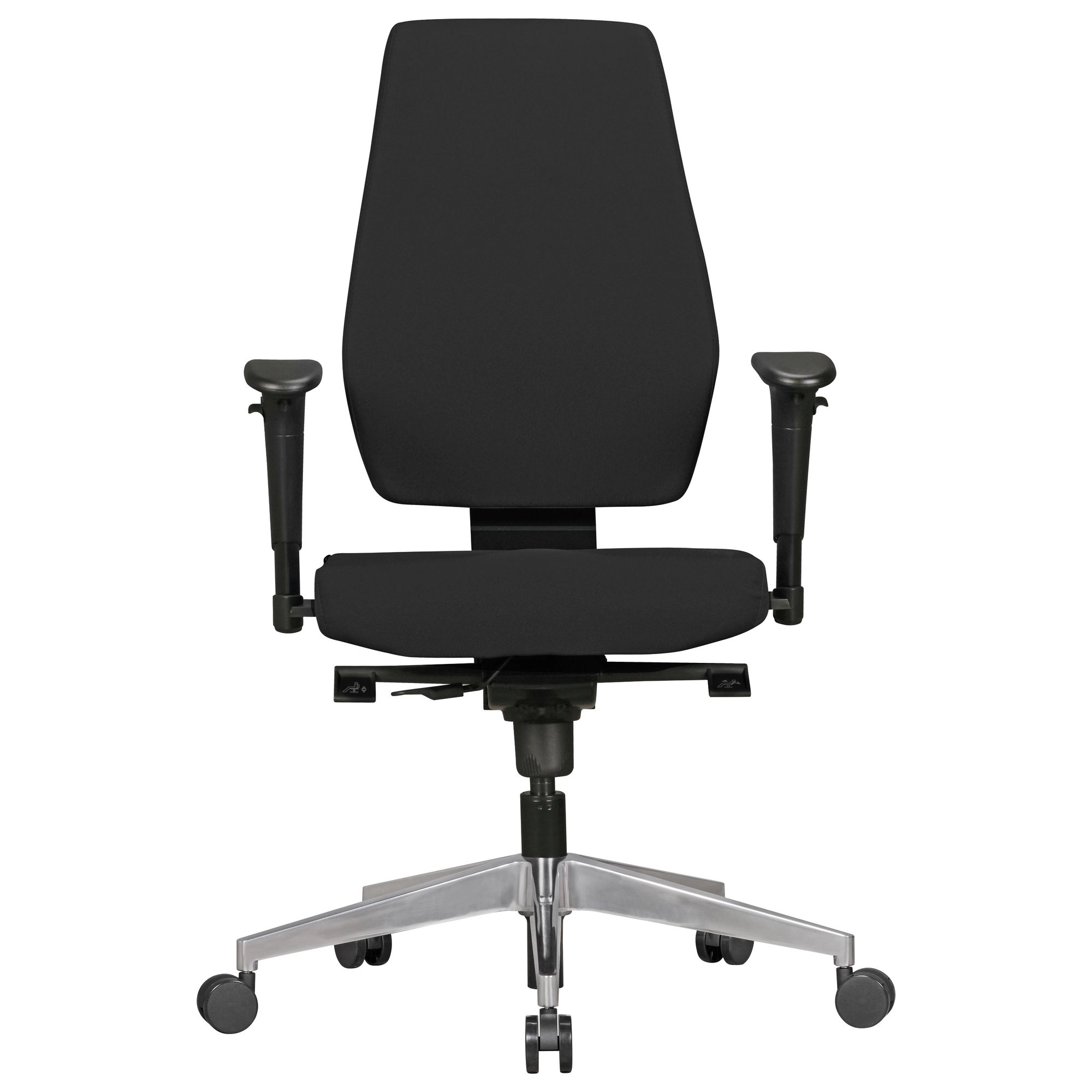 FineBuy Bürostuhl DARIUS mit Stoff-Bezug, Design Schreibtisch-Stuhl mit Synchromechanik & Armlehnen, Drehstuhl Drehsessel ergonomisch 120 kg