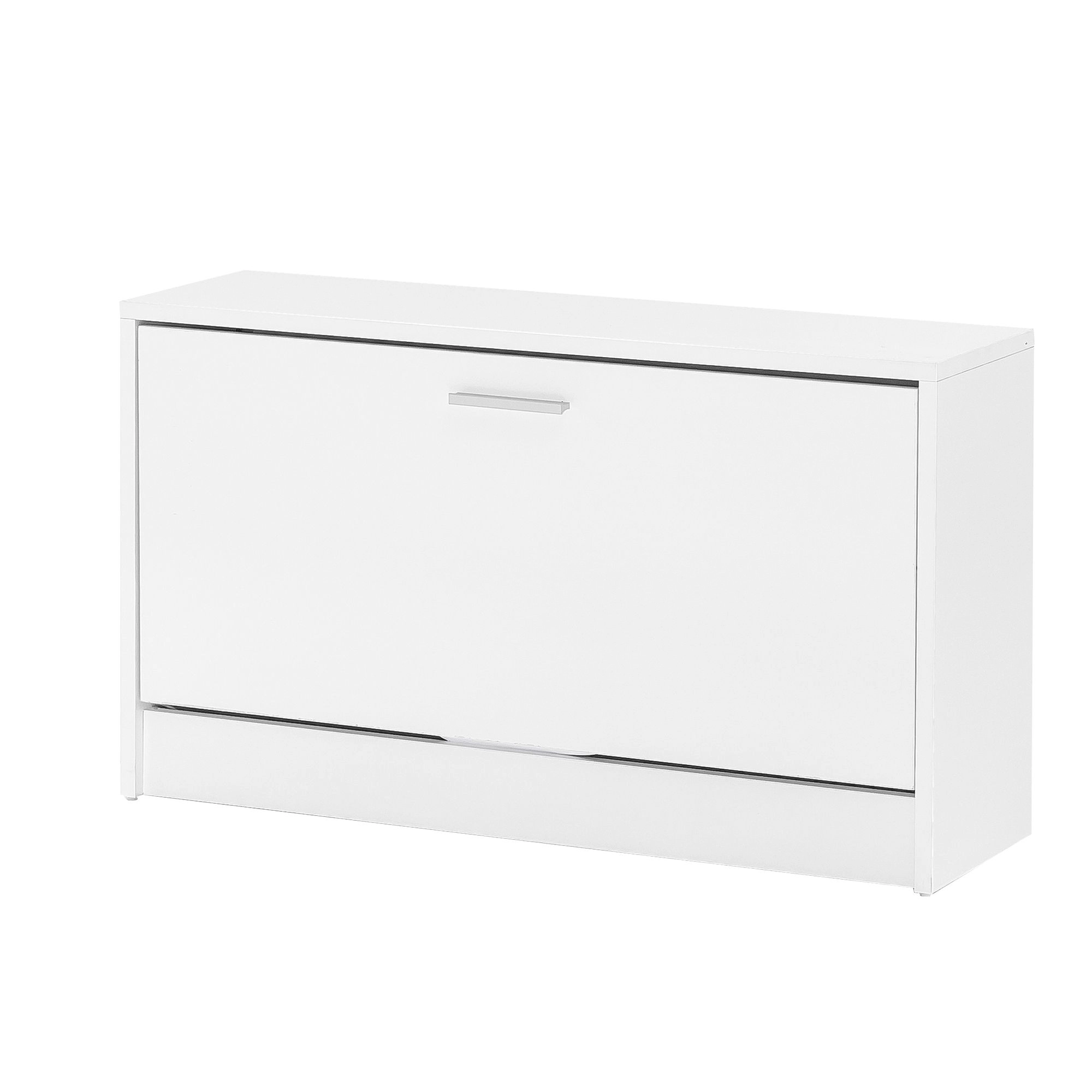 FineBuy Schuhbank SPLIT mit Sitzfläche Schuhkipper Holz 80 x 47 x 24 cm, Flurbank klein geschlossen, Sitzbank schmal Flur mit Stauraum, Schuhschrank einzeln Garderobenbank Bank Flurmöbel