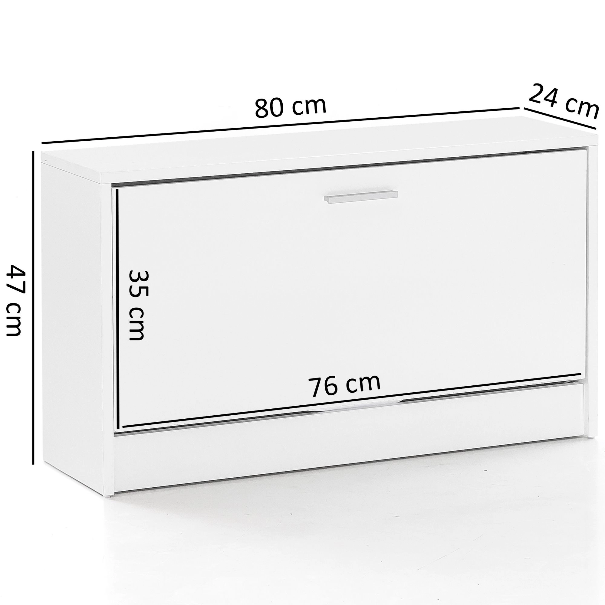 FineBuy Schuhbank SPLIT mit Sitzfläche Schuhkipper Holz 80 x 47 x 24 cm, Flurbank klein geschlossen, Sitzbank schmal Flur mit Stauraum, Schuhschrank einzeln Garderobenbank Bank Flurmöbel