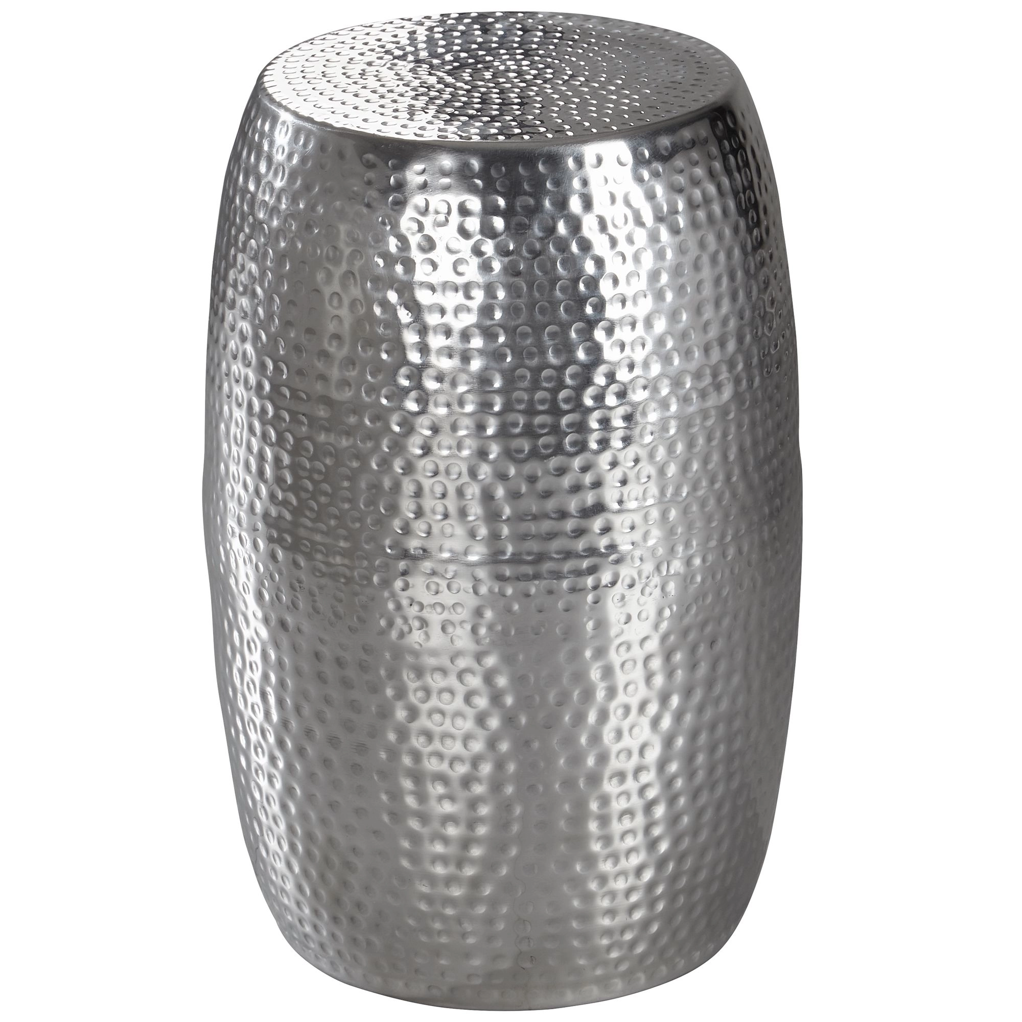 FineBuy Beistelltisch 30 x 49,5 x 30 cm Aluminium Dekotisch orientalisch rund, Kleiner Hammerschlag Abstelltisch, Designer Ablagetisch Metall modern, Anstelltisch schmal