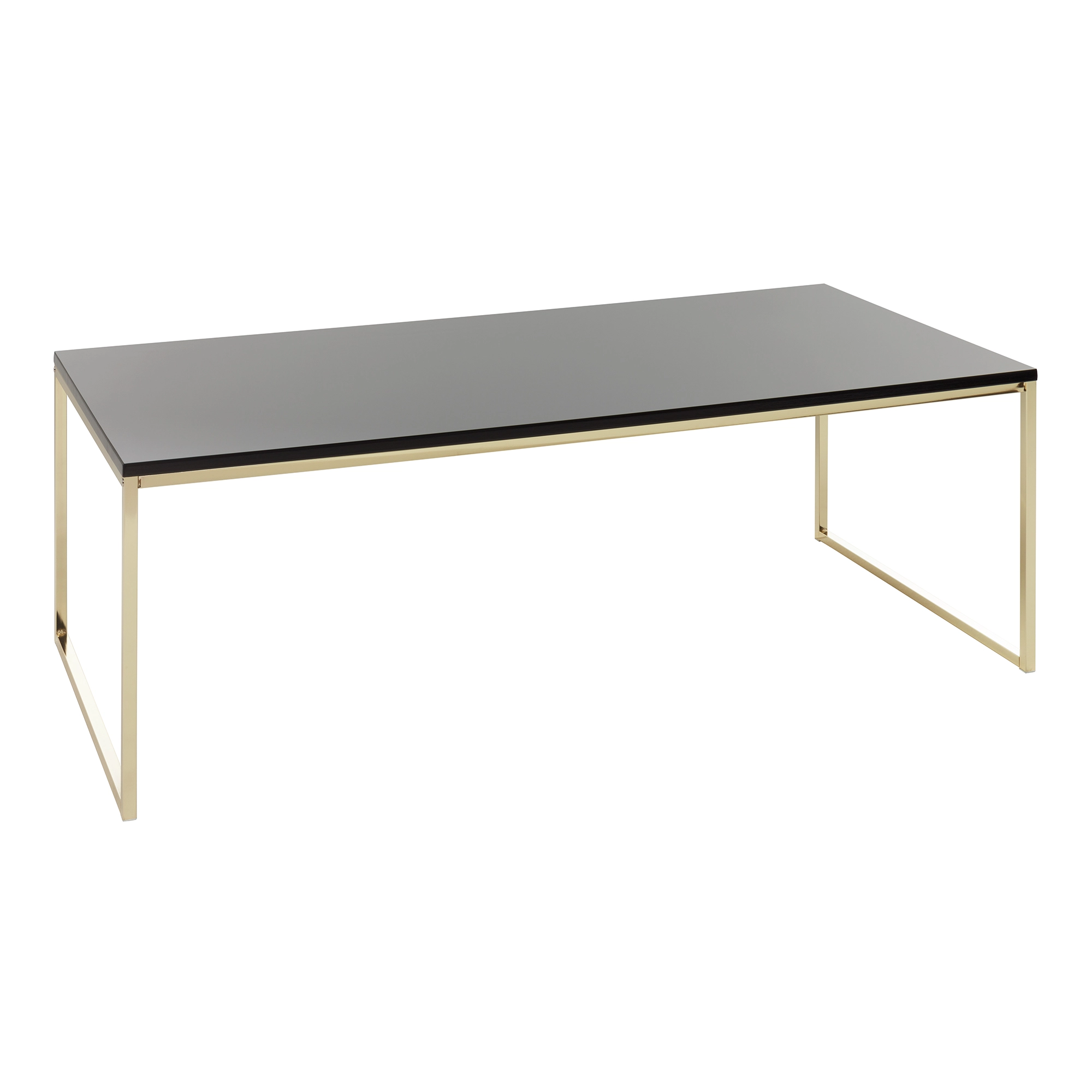 FineBuy Couchtisch 120 x 45 x 60 cm Metall Holz Sofatisch schwarz, Design Wohnzimmertisch quadratisch, Stubentisch mit Metallgestell, Kaffeetisch klein, Wohnzimmer Loungetisch modern