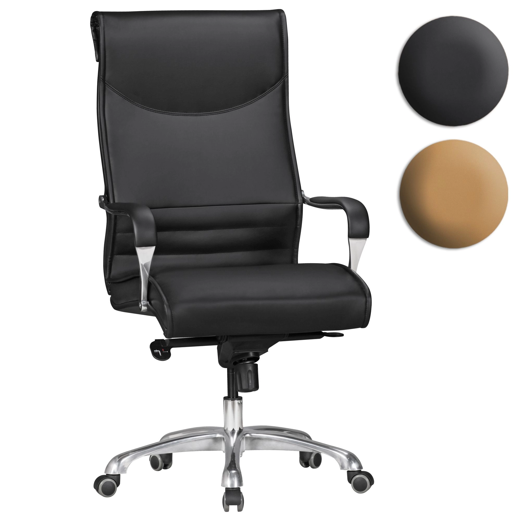 FineBuy Bürostuhl BIGBOSS Bezug Kunstleder Schreibtischstuhl bis 150 kg, XXL Design Chefsessel höhenverstellbar, Drehstuhl ergonomisch mit Armlehnen & hoher Rückenlehne, Hochlehner mit Wippfunktion