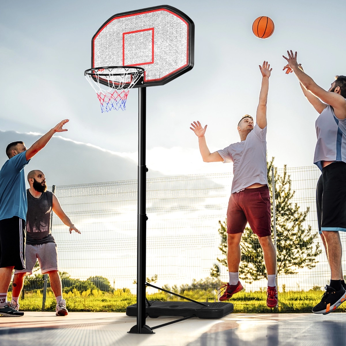 Costway Basketballständer Basketballkorb Basketballanlage transportabel Basketball 200-305 cm