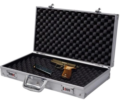 Costway Waffenkoffer Gewehrkoffer Pistolenkoffer Alukoffer Waffen Koffer 47x25 cm
