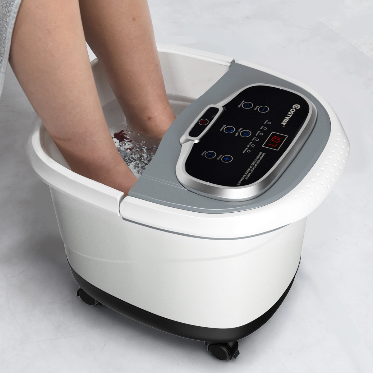 Costway Fußmassagegerät Fußbad Spa Massagegerät Fußbadewanne Shiatsu Fußmassage Grau