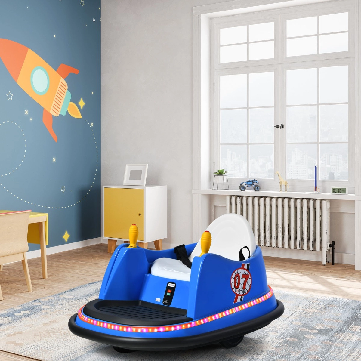 Costway Kinder-Autoscooter 360-Grad-Wendekreis Kinderfahrzeuge 57 x 75 x 42 cm Blau