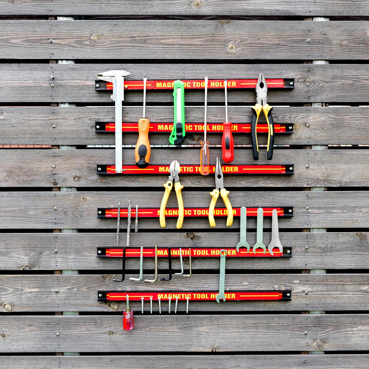 Costway 6 x Magnet Werkzeughalter Wand Magnetleiste Set Magnetleiste 46 cm