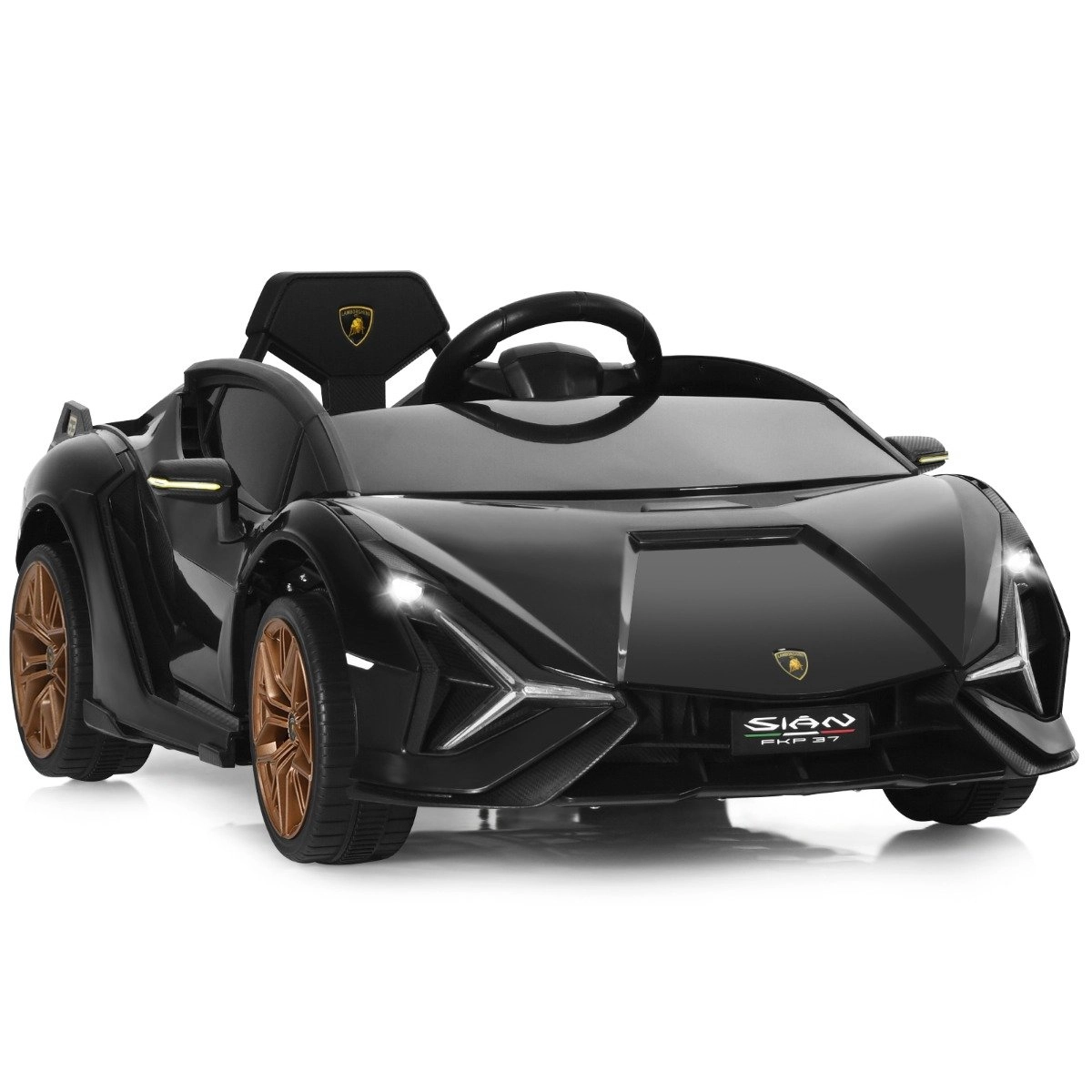 Costway 12V Kinderauto mit Fernbedienung Kinderfahrzeug für Kinder 108 x 64 x 41 cm Schwarz