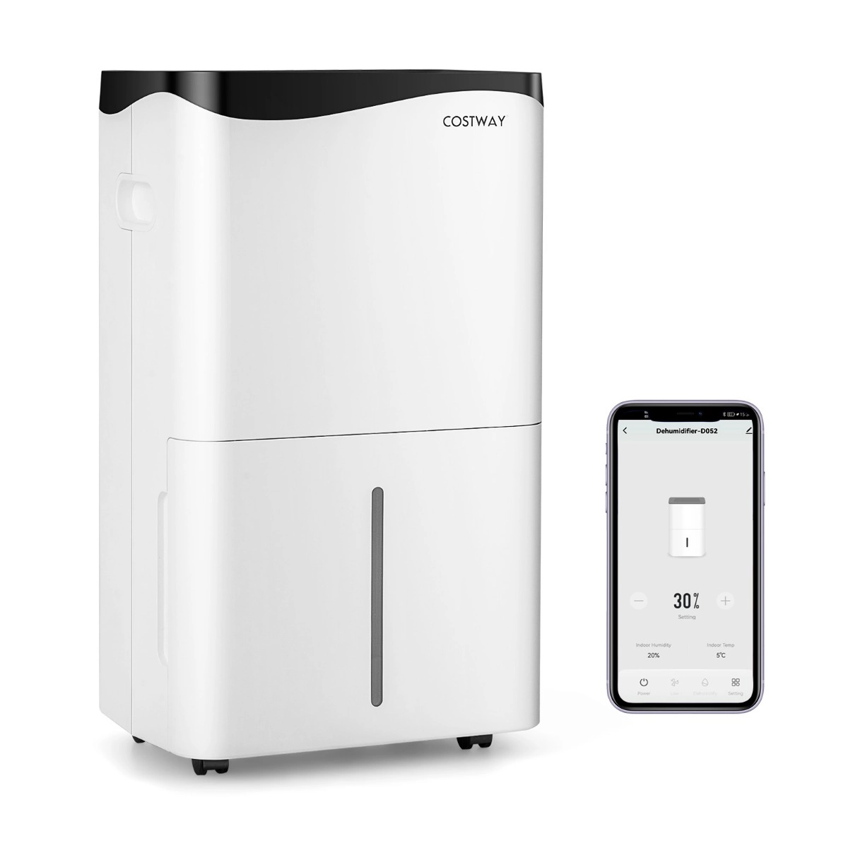 Costway Luftentfeuchter Raumentfeuchter Mobile Entfeuchter elektrisch Dehumidifier 25L/24h Raumgröße ca.60m²
