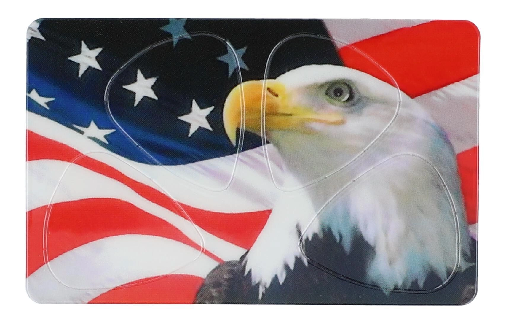 Plektrum-Karte mit 4 Plektren Eagle Adler USA ca. 5,4 x 8,5 cm Picks