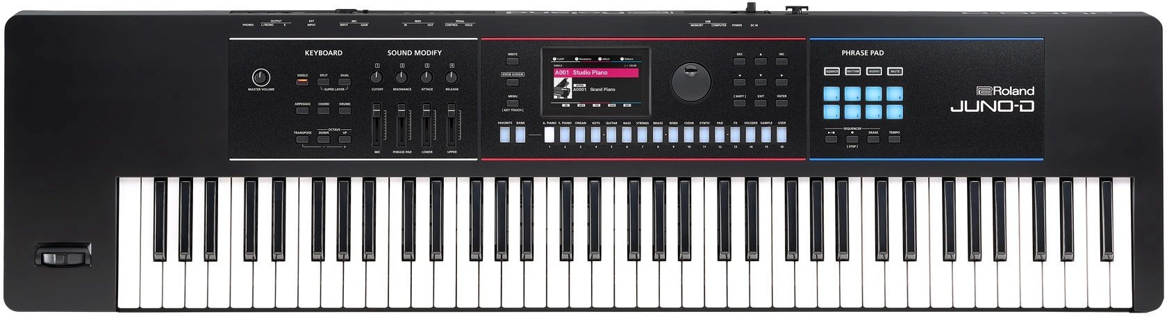 Roland Juno D7 Synthesizer mit 76 anschlagdynamischen Tasten