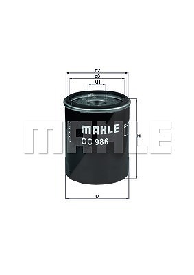 MAHLE ORIGINAL Ölfilter OC 986 Motorölfilter,Filter für Öl OPEL,FORD,FIAT,COMBO Kasten/Kombi (X12),Combo Combi / Tour (X12),KA (RU8)