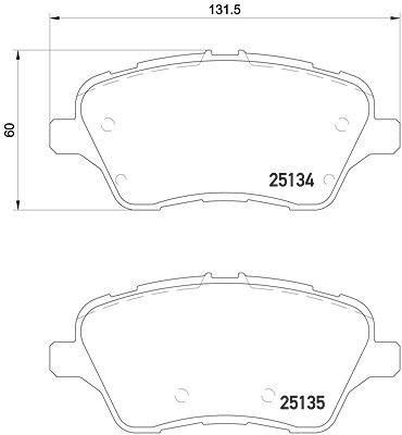 BREMBO Bremsbelagsatz P 24 151 Bremsbeläge,Bremsklötze FORD,Fiesta Mk6 Schrägheck (JA8, JR8),Fiesta Mk7 Schrägheck,B-MAX (JK),Fiesta Mk6 Kastenwagen