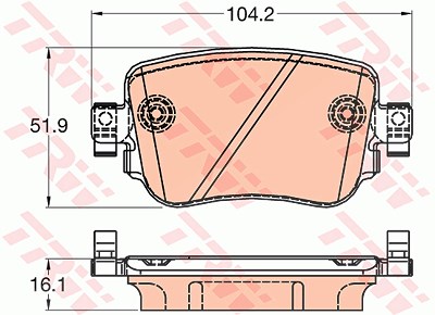 TRW Bremsbelagsatz GDB2042 Bremsbeläge,Bremsklötze VW,AUDI,SKODA,SHARAN (7N1, 7N2),CADDY IV Kombi (SAB, SAJ),CADDY IV Kasten (SAA, SAH)