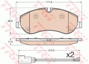 TRW Bremsbelagsatz GDB1967 Bremsbeläge,Bremsklötze FORD,Transit V363 Kastenwagen (FCD, FDD),Transit Custom V362 Kastenwagen (FY, FZ)