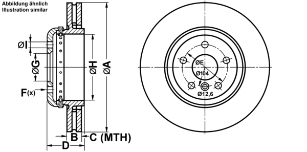 ATE Bremsscheibe 24.0124-0233.2 Bremsscheiben,Scheibenbremsen BMW,5 Touring (F11),5 Limousine (F10),7 (F01, F02, F03, F04),5 GT (F07)