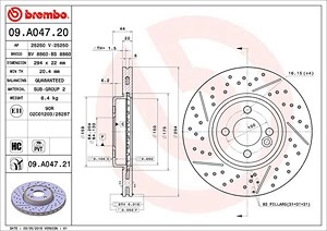 BREMBO Bremsscheibe 09.A047.21 Bremsscheiben,Scheibenbremsen MINI,Schrägheck (R56),Schrägheck (R50, R53),Cabrio (R52),Cabrio (R57),Roadster (R59)