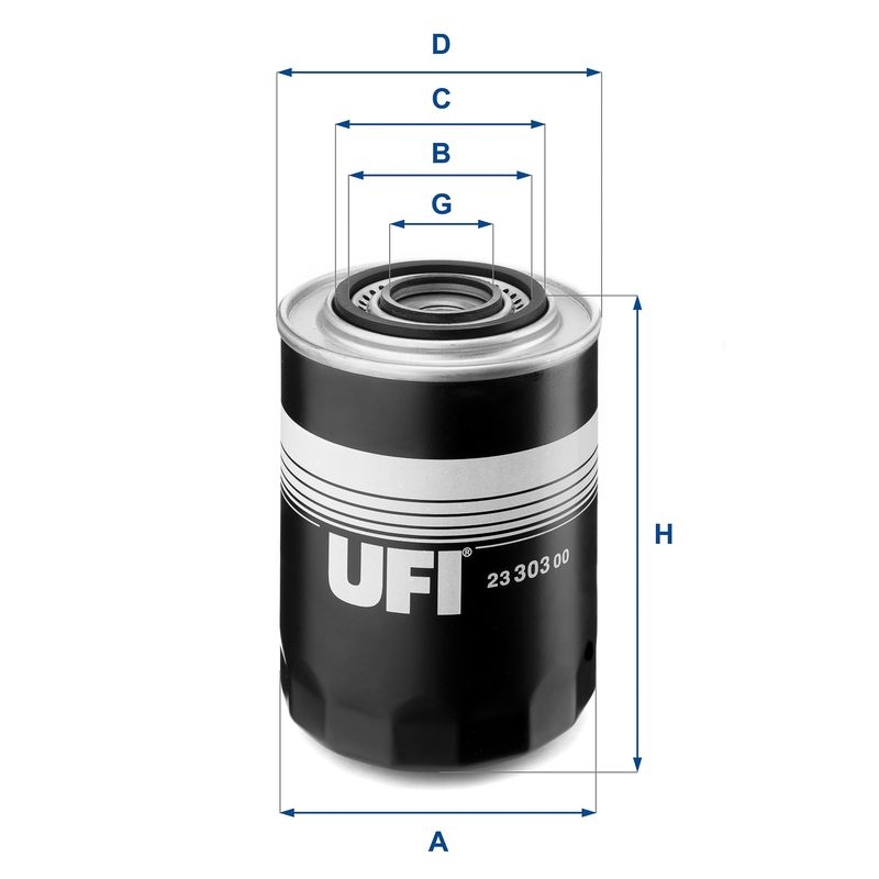 UFI Ölfilter 23.303.00 Motorölfilter,Filter für Öl OPEL,RENAULT,FIAT,Movano Kastenwagen (X70),Movano Bus (X70),Movano Pritsche / Fahrgestell (X70)