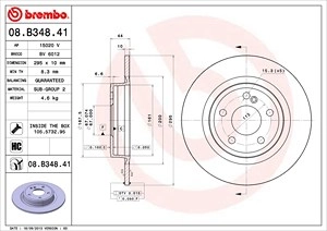 BREMBO Bremsscheibe 08.B348.41 Bremsscheiben,Scheibenbremsen MERCEDES-BENZ,A-Klasse (W176),B-Klasse (W246, W242),CLA Coupe (C117)