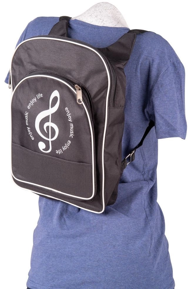 Schwarzer Kinder-Rucksack mit Violinschlüssel - kräftiges Baumwollgewebe