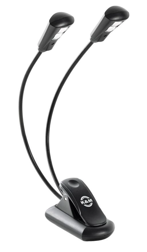 K&M 12259 Notenpultleuchte/Leseleuchte Double 2 LED Flexlight Recharchable