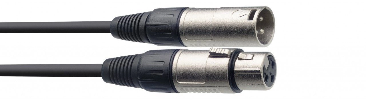 Mikrofonkabel XLR male/female, 3 Meter, schwarz