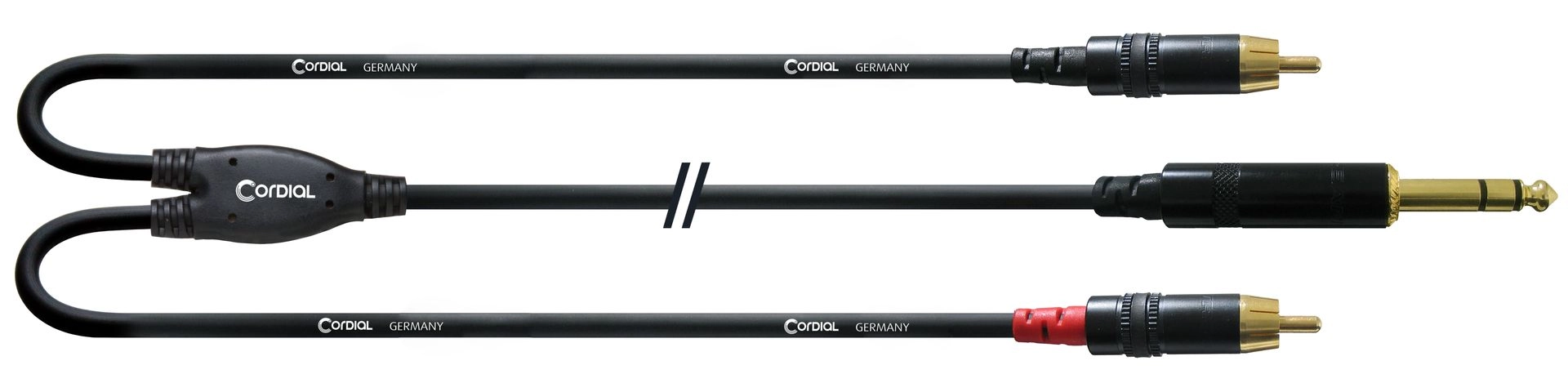 Cordial CFY 1,5 VCC 1,5m, 6,3 mm Stereo Klinke2x Cinch male Insertkabel