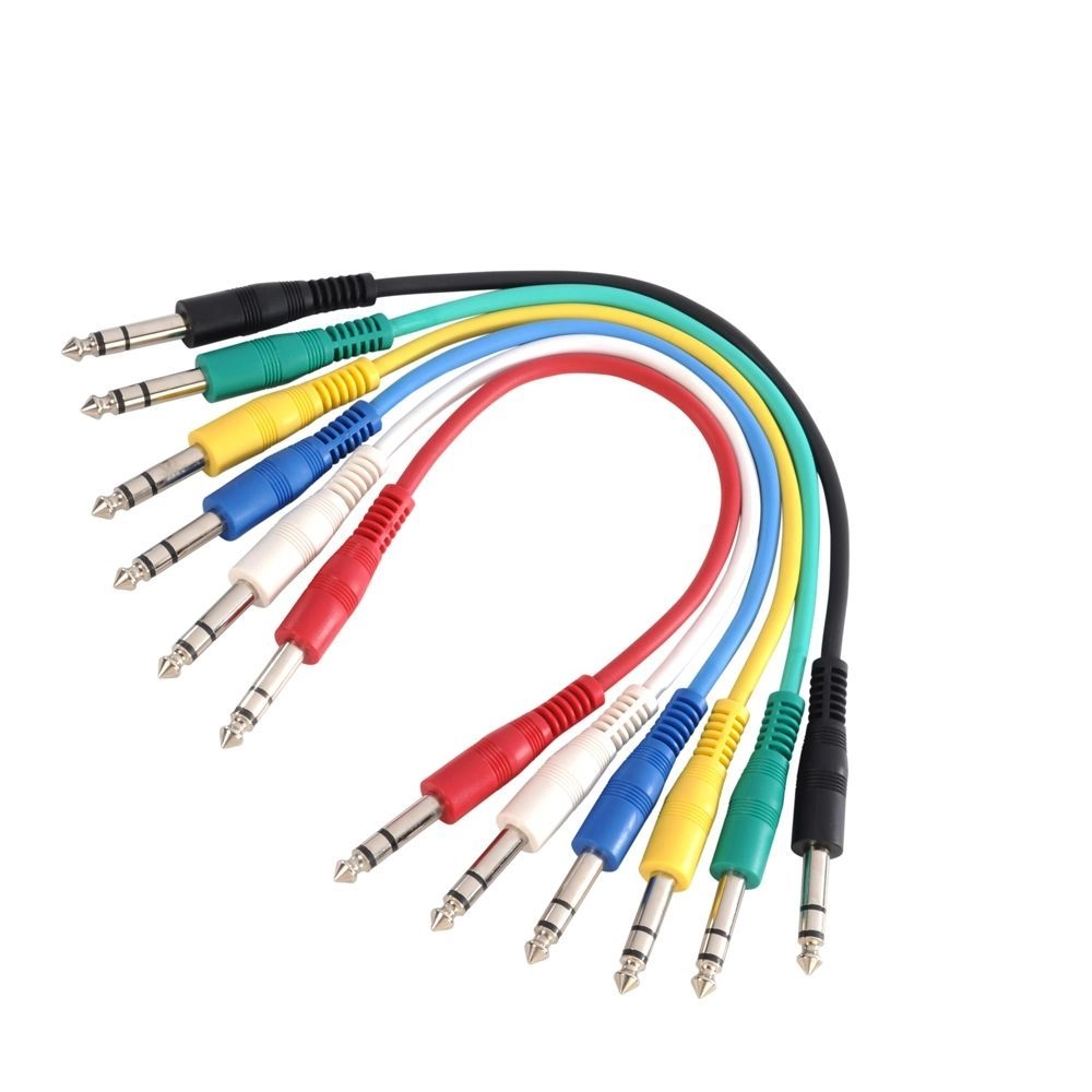 Patchkabel 1,20 m 6,3mm Stereo Klinkenstecker beidseitig, 6-Stück-Pack