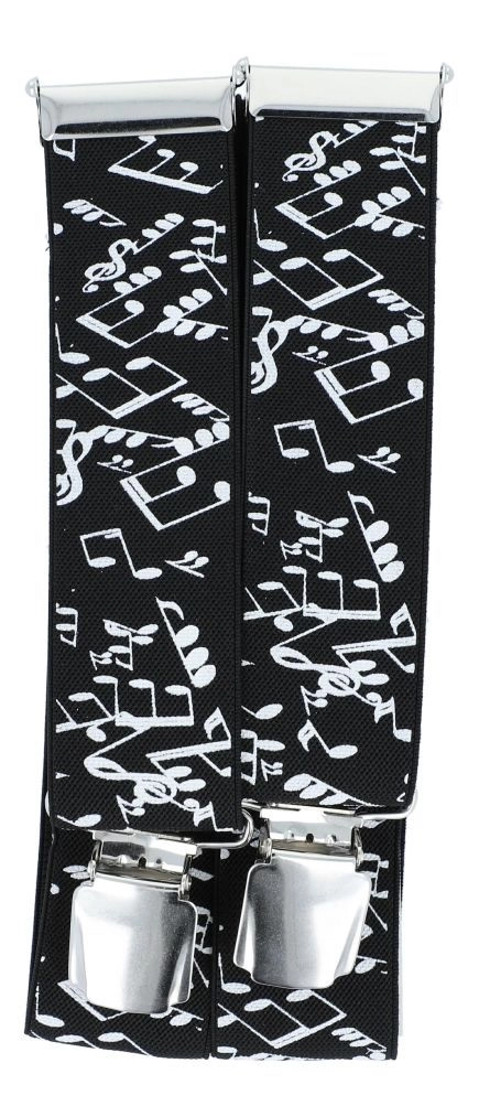 Schwarze Hosenträger mit Noten DAS Geschenk für Musiker