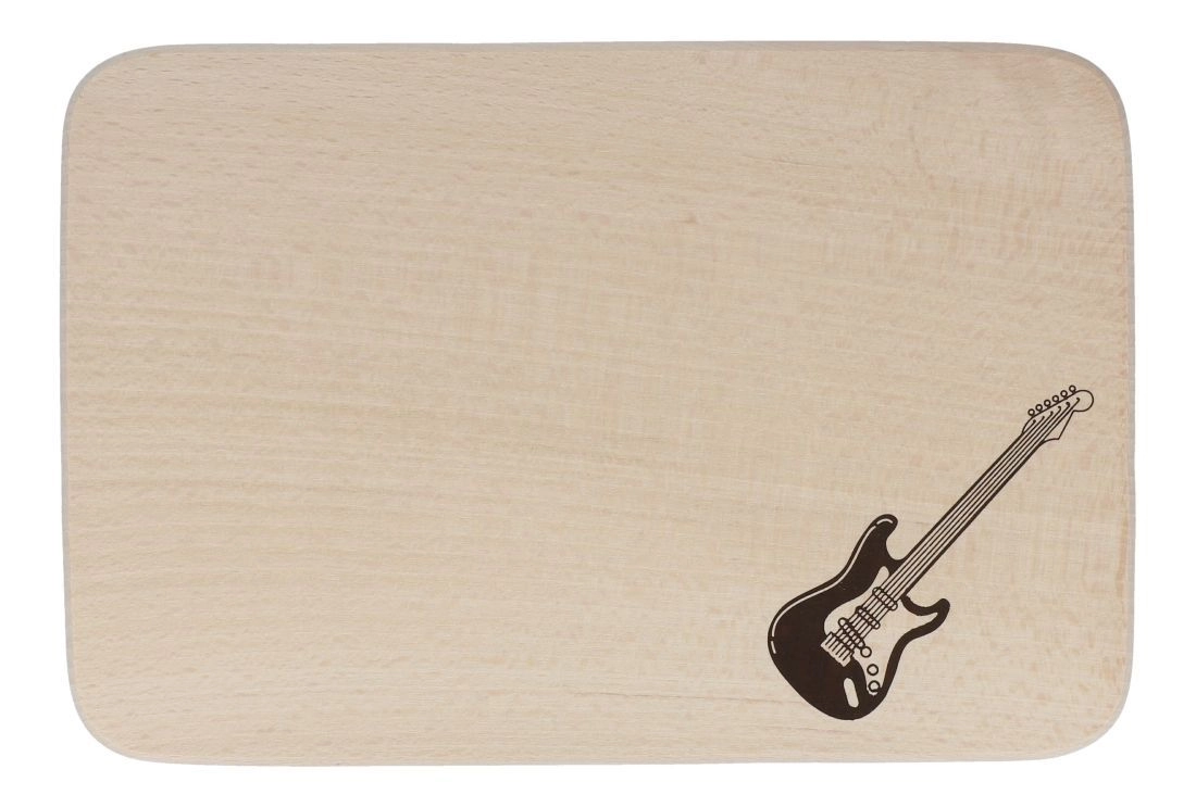 Schneidbrett bedruckt Motiv: E-Gitarre Chopping Board aus Buchenholz