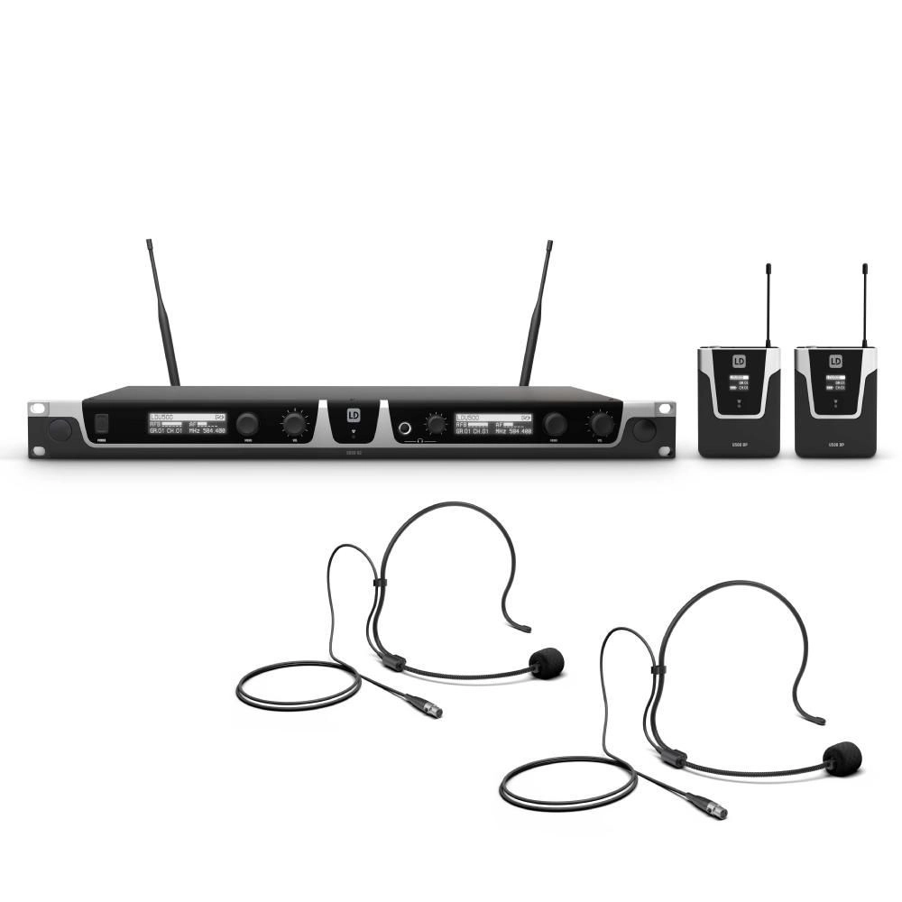 LD Systems U518 BPH 2 Duales UHF Wireless System mit 2x Headset und Bodypack