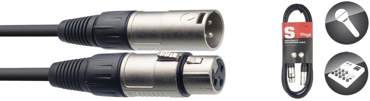 Mikrofonkabel XLR male/female, 10 Meter, schwarz