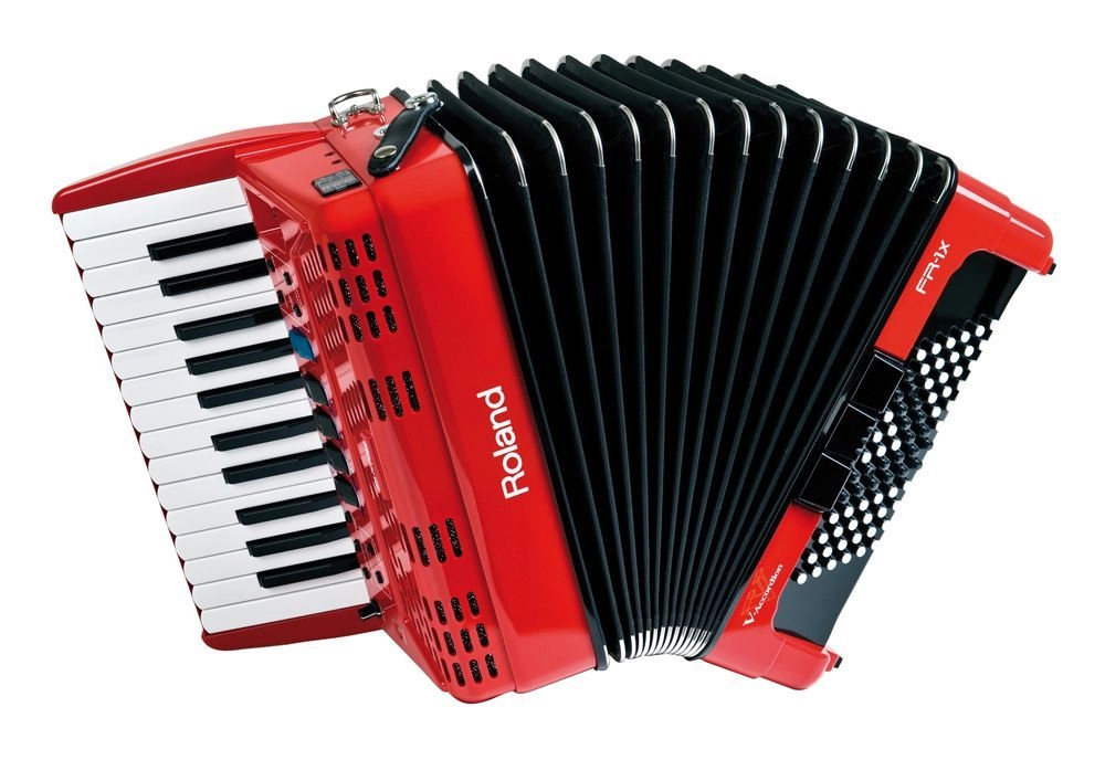 Roland FR1X-R rot, , 26/72/IV/8/3, V-Akkordeon mit Lautsprechersystem