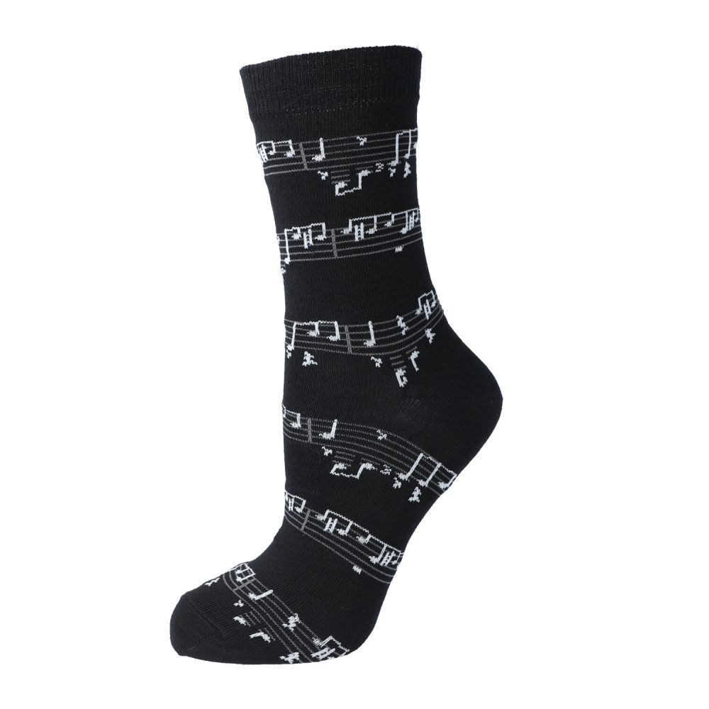 Socken, schwarz mit Notendruck, BK, 46/48 Geschenke für Musiker