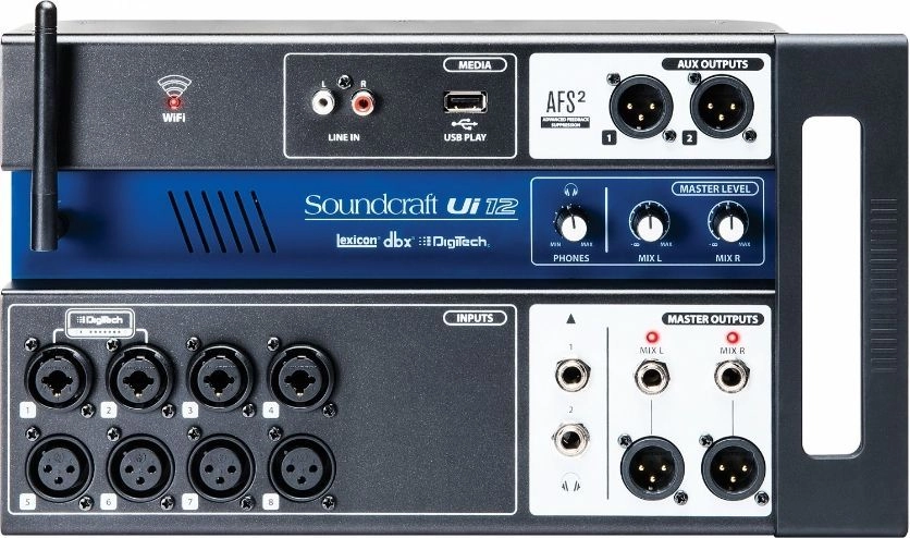 Soundcraft Ui12 Digitalmixer mit Tablet/Smartphone/PC-Steuerung und WiFi