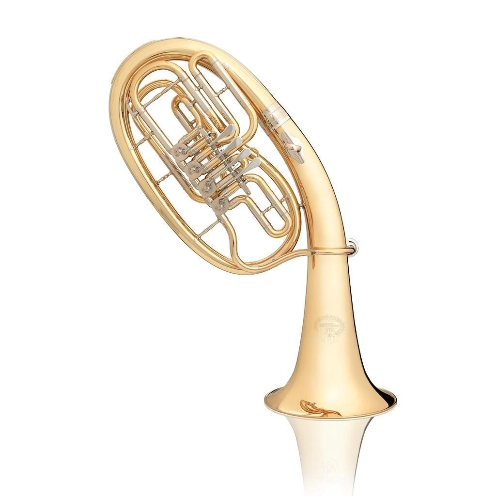 B&S 3033/2-L Bb-Tenorhorn, 4 Ventile, Bohrung 14,00 mm, Goldmessing,Etui