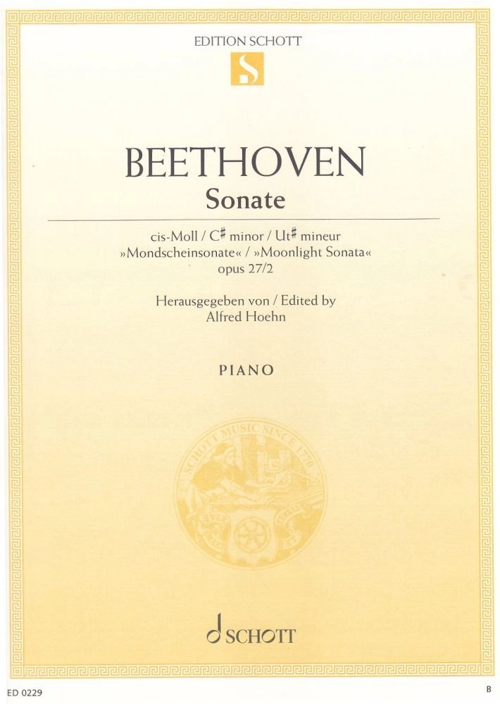 Noten Sonate 14 cis-moll op 27/2 Mondscheinsonate Beethoven ED ED 0229
