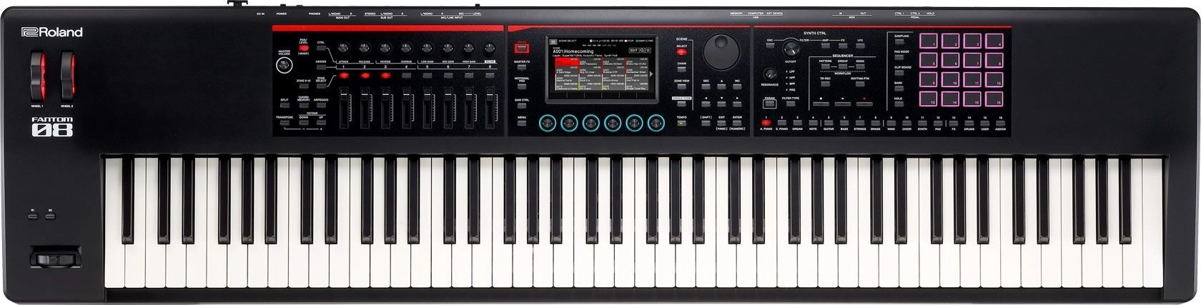 Roland Fantom 08 Workstation Synthesizer, 88 Hasten Hammermechanik PHA-50