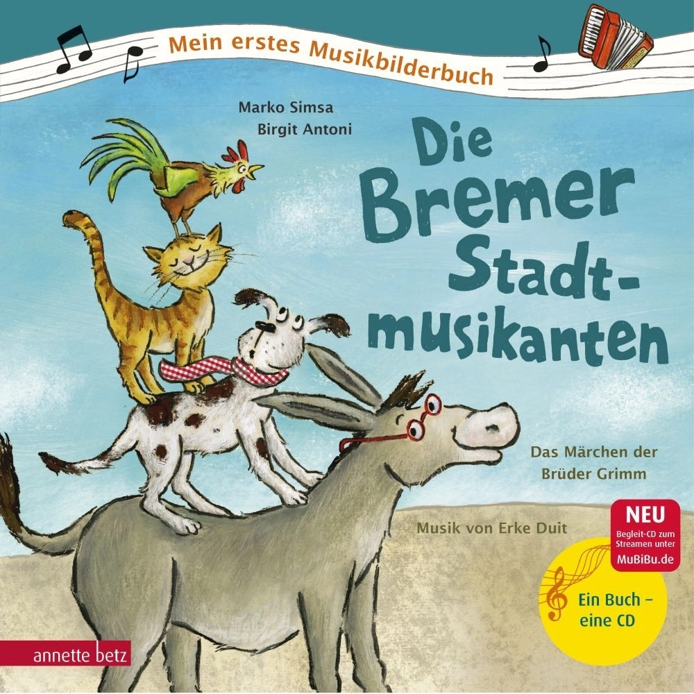 Die Bremer Stadtmusikanten - Mein erstes Musikbilderbuch mit CD & streamen