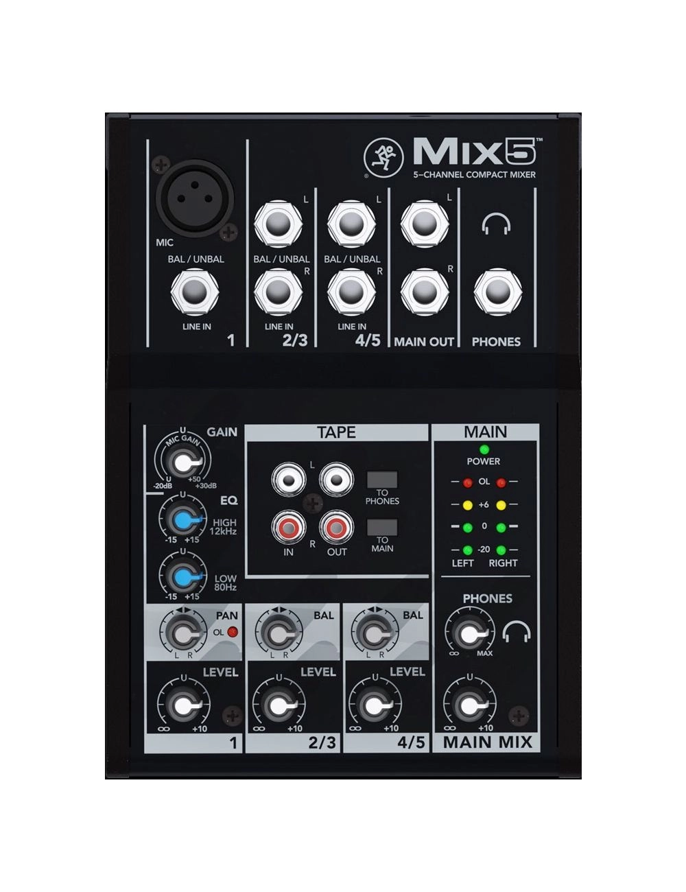 Mackie Mix5 Mischpult 5-Kanal Kleinmixer inkl. Netzteil