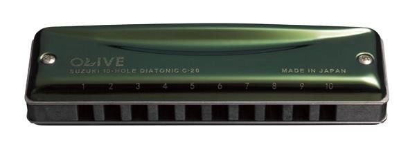 Suzuki OLIVE E Blues-Harp 20 Mundharmonika - Abverkauf -
