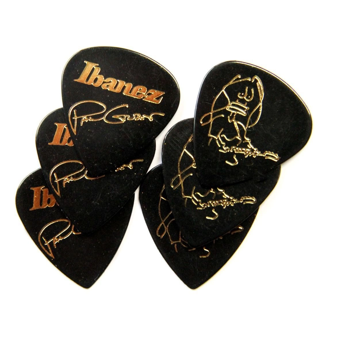 Ibanez Paul Gilbert Guitar-Pick Black 6er Pack Celluloid Plektren Heavy 1mm