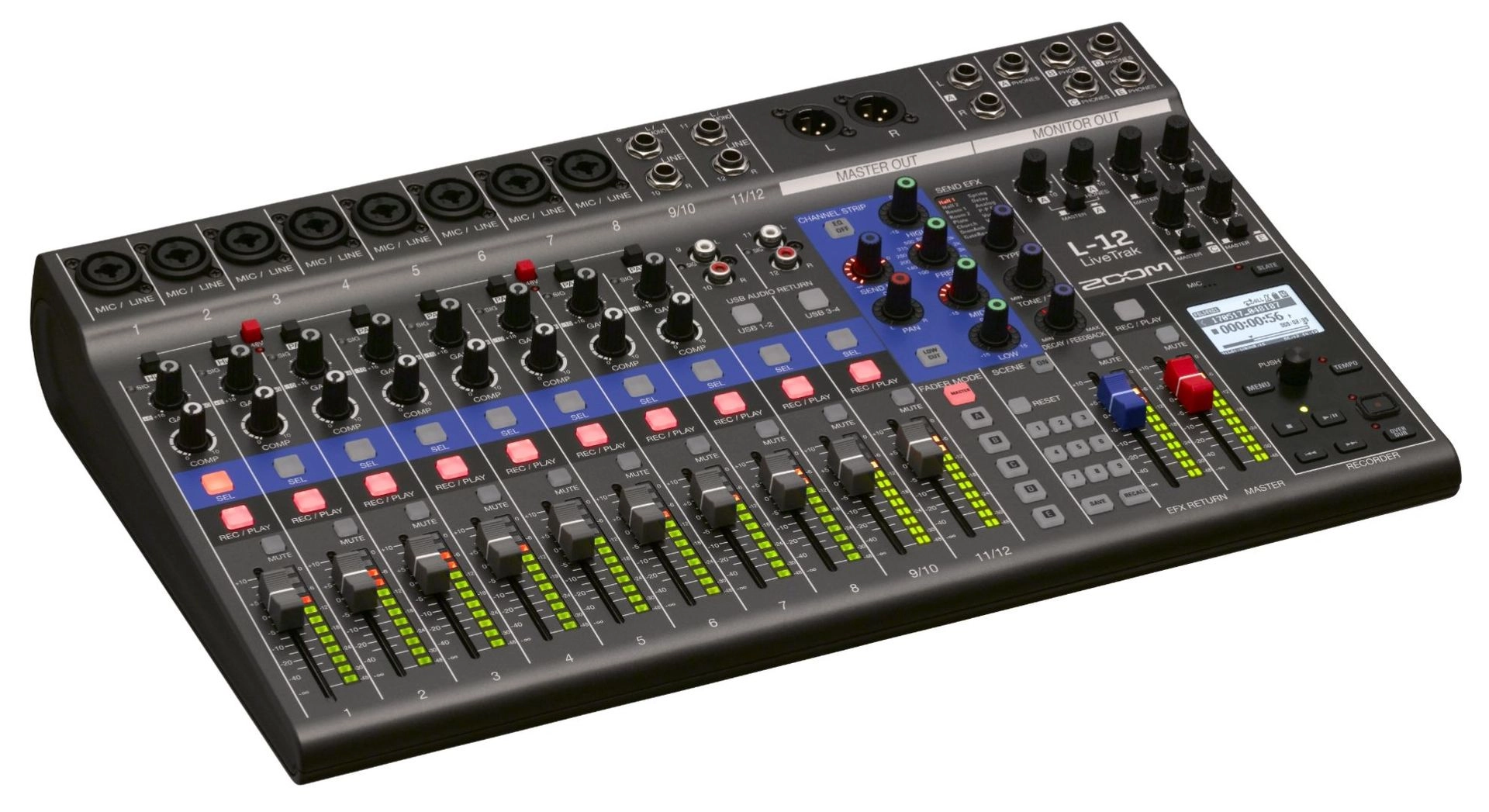 Zoom Livetrak L-12 Digitalmixer, Mehrspur-Recorder und Audiointerface