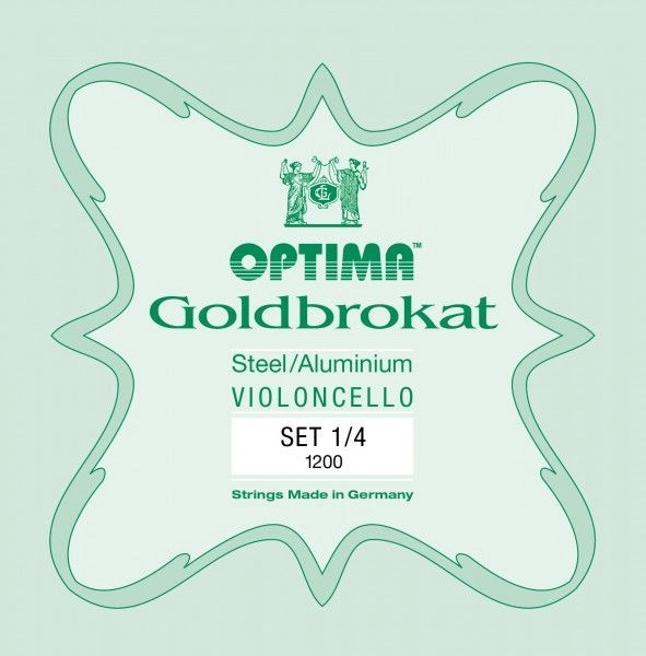 Cello Saiten Optima Goldbrokat 1/4 Stahl Satz 862/1200D